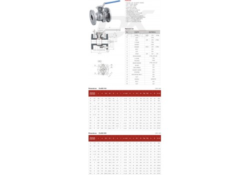 2-PC BALL VALVE FLANGE END DIRECT MOUNTING PAD